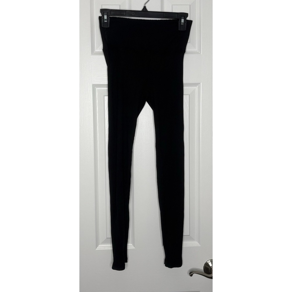 Carbon‎ 38 Women's Ribbed Athletic Leggings Black Size Medium